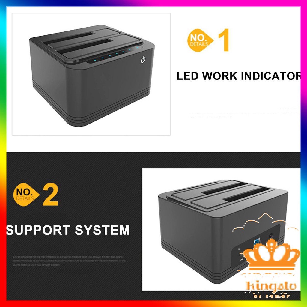 [Mới]Hard Drive Docking Station USB3.0 For HDD / SSD3.5 / 2.5 Inch SATA Hard Disk | BigBuy360 - bigbuy360.vn