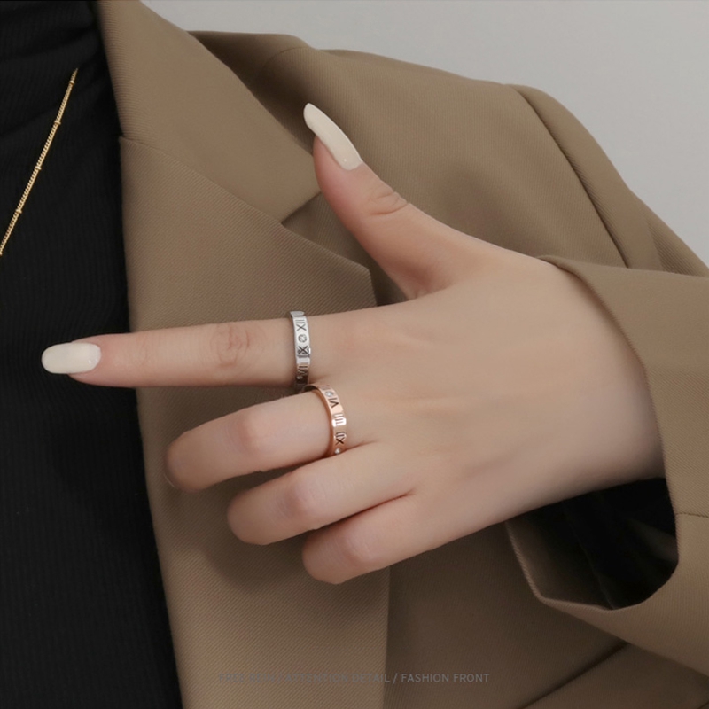 Nhẫn MAYEBE LAVEND Thép Titan Màu Vàng Hồng Cho Cặp Đôi