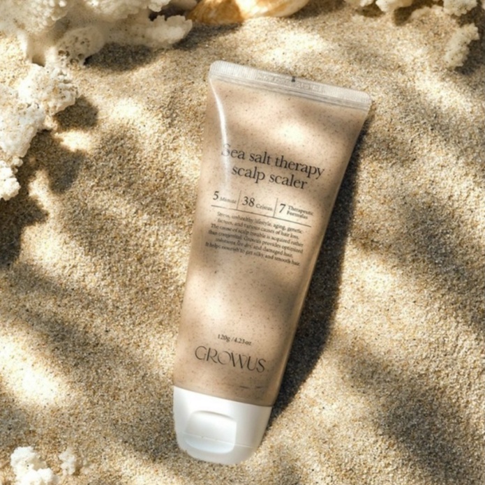 Liệ.u pháp tẩy tế bào chết da đầu với muối biển Growus Sea Salt Therapy Scalp Scaler 250g