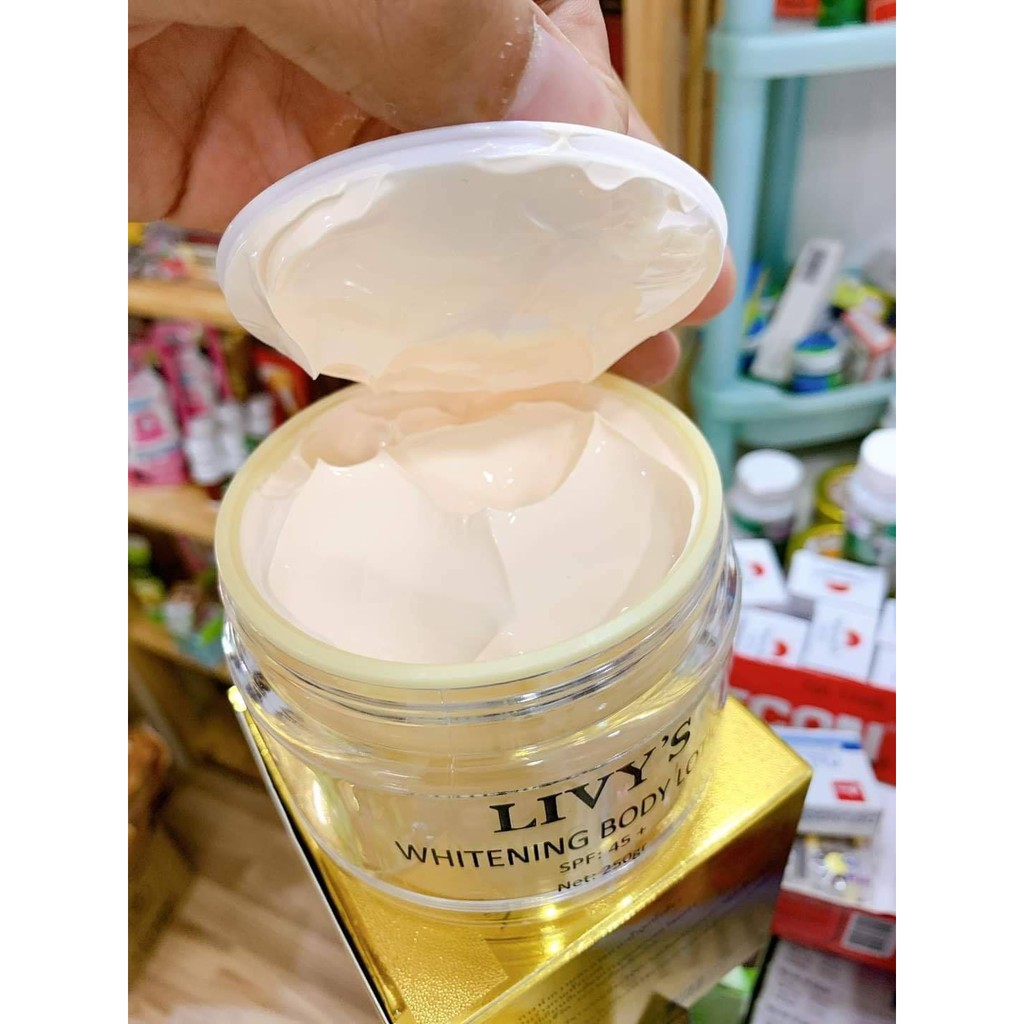 Kem Body Whitening Livy's Thái Lan Vàng SPF 45+++ 250g