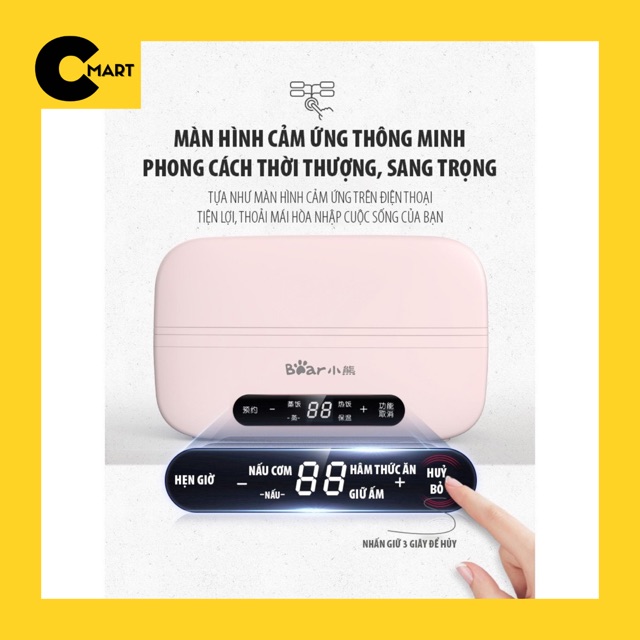 HỘP CƠM MÀN HÌNH ĐIỆN TỬ HÚT CHÂN KHÔNG BEAR DFH-B10T6