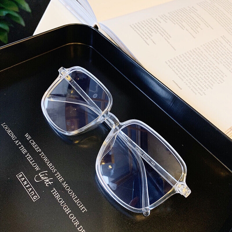 Mắt Kính Gọng Vuông Lớn Chống Ánh Sáng Xanh Thời Trang Phong Cách Hàn Quốc Cho Nam Và Nữ