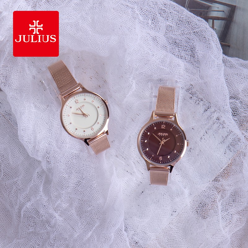 Đồng hồ nữ JULIUS JA-1060 dây thép | Julius Official