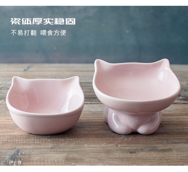 Bát ăn cho mèo bằng sứ, hình mèo siêu cute