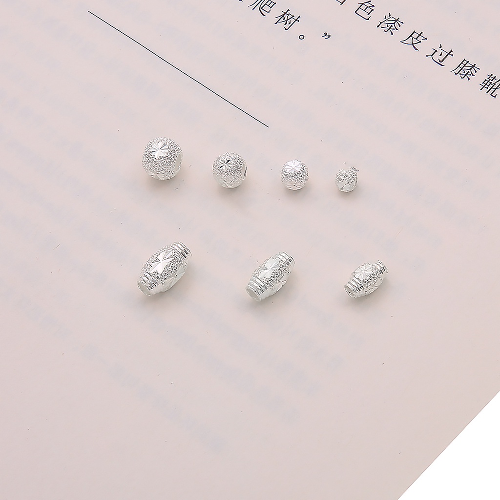 Hạt xỏ lỗ Beadia 990 màu bạc hình tròn/ elip dùng làm trang sức