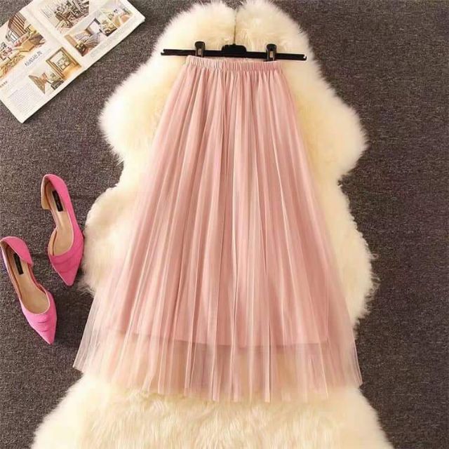 Chân váy von xoè dáng dài ba lớp VL906 loại đẹp | BigBuy360 - bigbuy360.vn