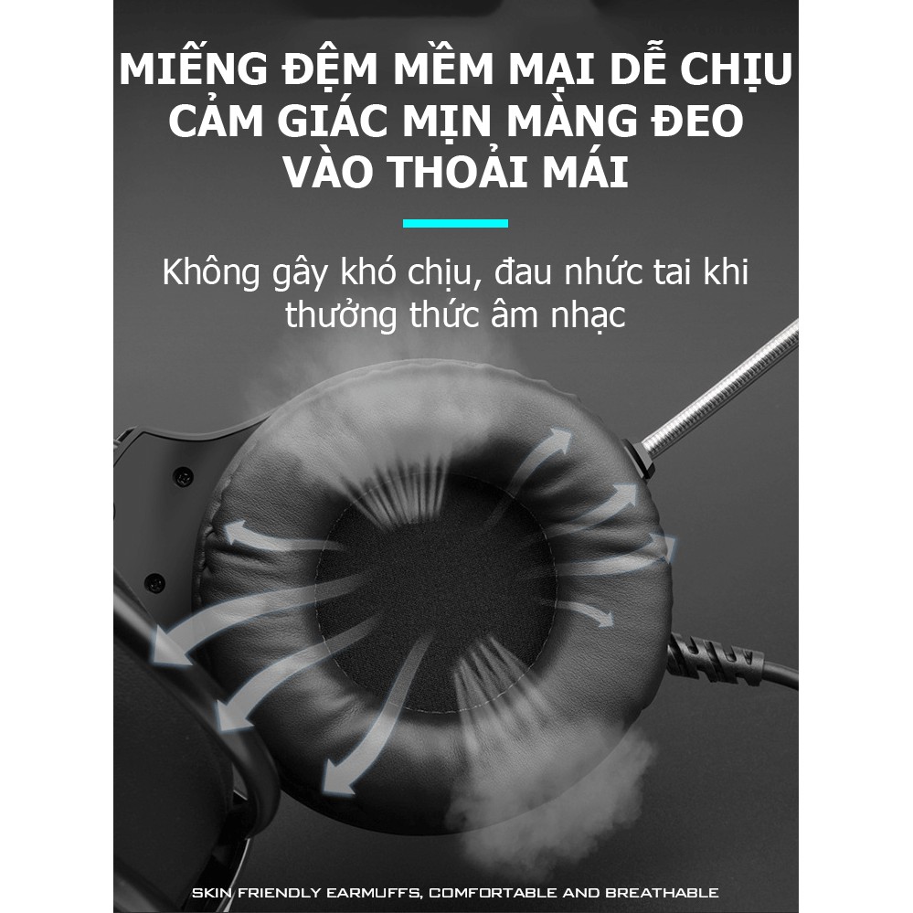 Tai nghe chụp tai AK3 chuyên game dành cho game thủ có mic chuyên nghiệp kèm đèn led 7 màu