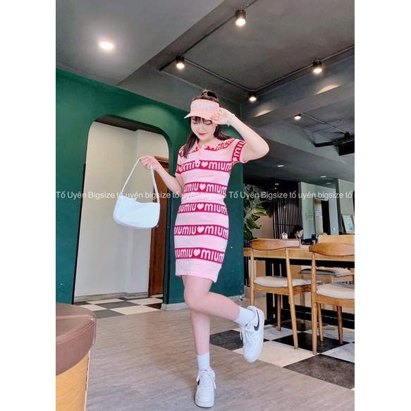 (T.U Bigsize 50-75kg) Váy Body Len Mongtoghi Cổ Bẻ Hoạ Tiết Hàng QCCC #2202.2