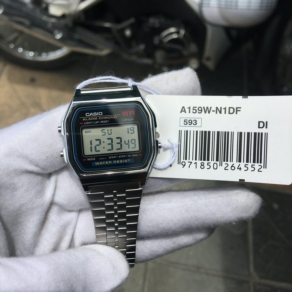 Đồng hồ Unisex Nam, Nữ  Casio A159W-N1DF dây kim loại