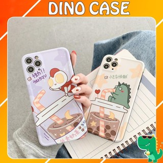 Ốp lưng iphone Trà sữa Ultraman khủng long IMD 6/6plus/6s/6s plus/7plus/8plus/x/xs/xsmax/11/11 promax DT06- Dino Case