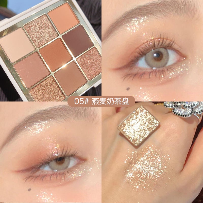 [Hàng mới về] Bảng phấn mắt Minshzee 9 màu lông nhũ ánh ngọc trai và tông lì