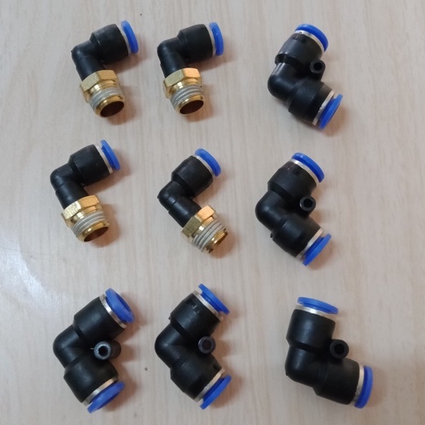 Cút  nối nhanh dây hơi khí nén phi 6, 8 10