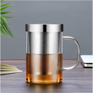 Cốc pha trà, ly pha trà thủy tinh có lỗi lọc inox 304 cao cấp