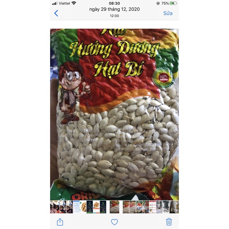 1Kg hạt bí rang tay to mẩy hàng luôn mới