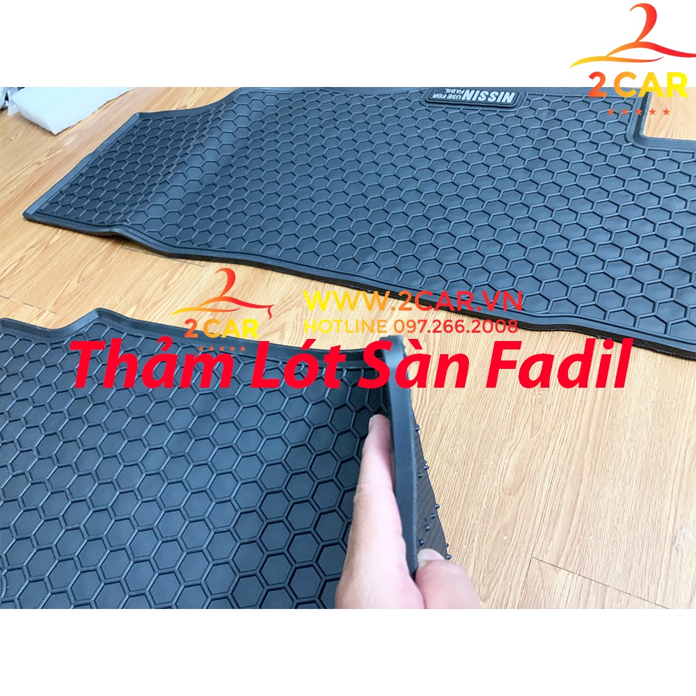 Thảm sàn, Thảm lót sàn xe Vinfast Fadil 2018-2021 cao su đúc, vân tổ ong, không mùi, MẪU NISSIN