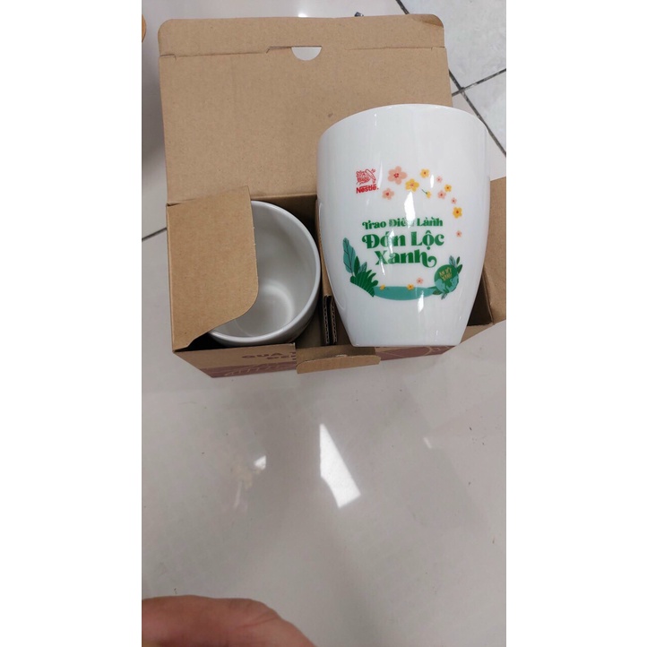 Ly Cốc Sứ DONGHWA Cao Cấp Uống Trà Cà Phê - Quà Tặng NESCAFE