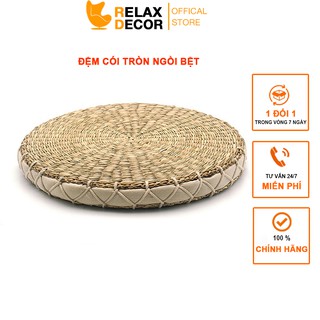 Đệm Cói Ngồi Bệt Hình |Tròn RelaxDecor Hàng Xuất Khẩu Ngồi Êm Kích Thước Đường Kính D45 cm