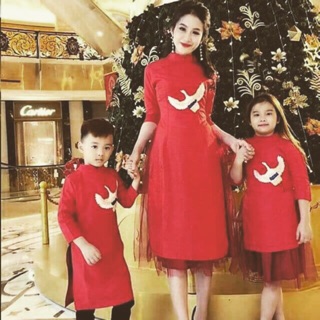 Áo dài cách tân cho mẹ và bé ( mẹ , bé trai, bé gái)