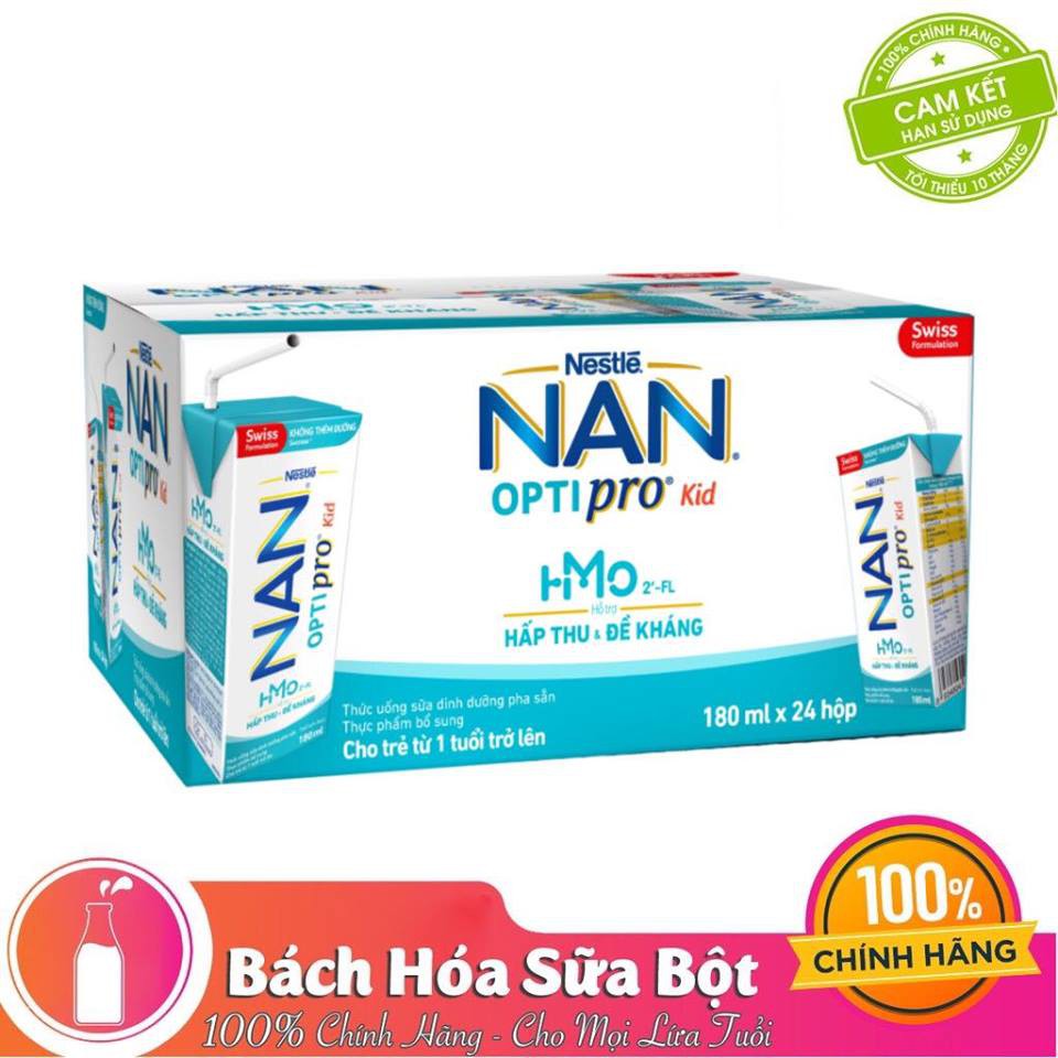 [Date: 1/8/2022] Sữa Dinh Dưỡng Pha Sẵn Nan Optipro Kid 180ml/Hộp - Thùng 6 Lốc (24 Hộp)