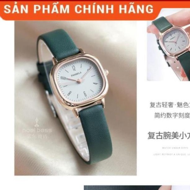 Hàng Cao Cấp -  ĐỒNG HỒ NỮ PANMILA mặt chữ nhật dây da bản nhỏ - lỗi 1 đổi 1