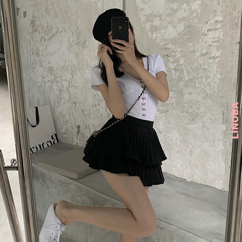 Chân váy xếp ly 2 tầng ngắn tennis bigsize dáng xòe có lót trong LINOBA CV02 | BigBuy360 - bigbuy360.vn
