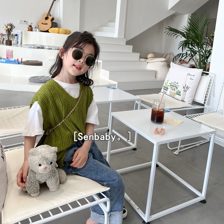Áo Len Không Tay Giả Nhiều Lớp Thời Trang Cá Tính Cho Bé Gái
