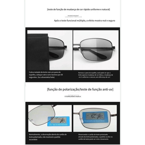 Kính Mát Phân Cực Mặt Vuông Thay Đổi Màu Sắc Thời Trang Cho Nam Và Nữ