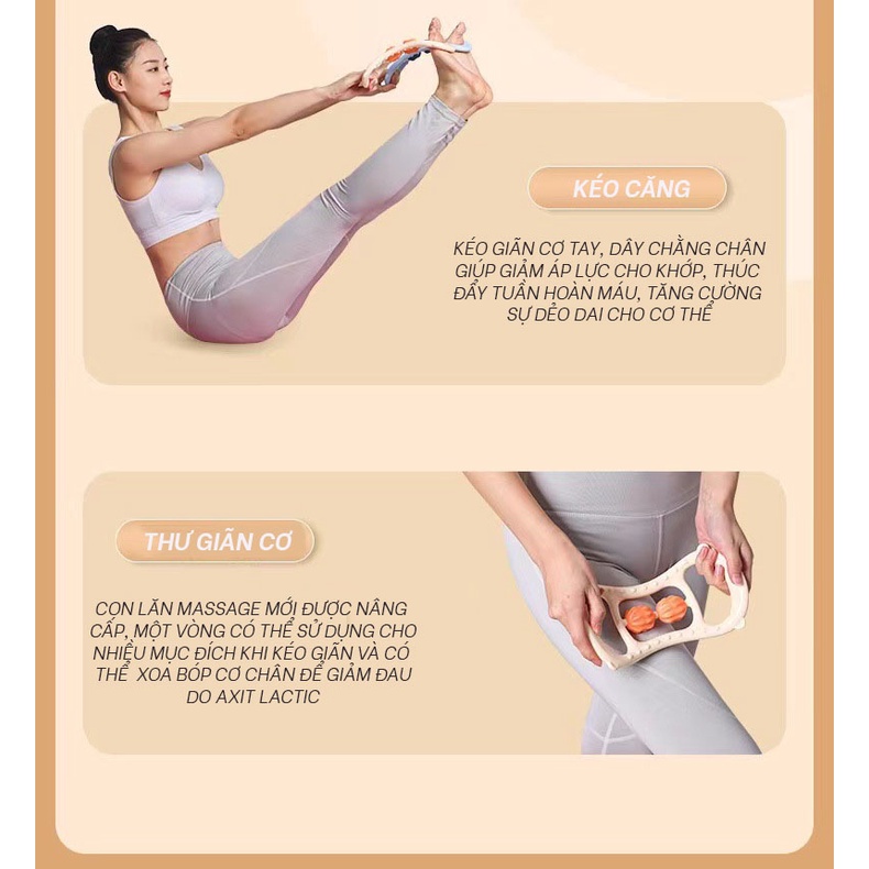 Vòng Tập Yoga Con Lăn Kéo Giãn Cơ Mở Rộng Vai, Thẳng Lưng Hiệu Quả