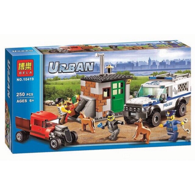 Đồ chơi Lắp ráp xếp hình NOT Lego City 60048 Bela 10419 Chó Cảnh Sát truy bắt tội phạm 250 mảnh