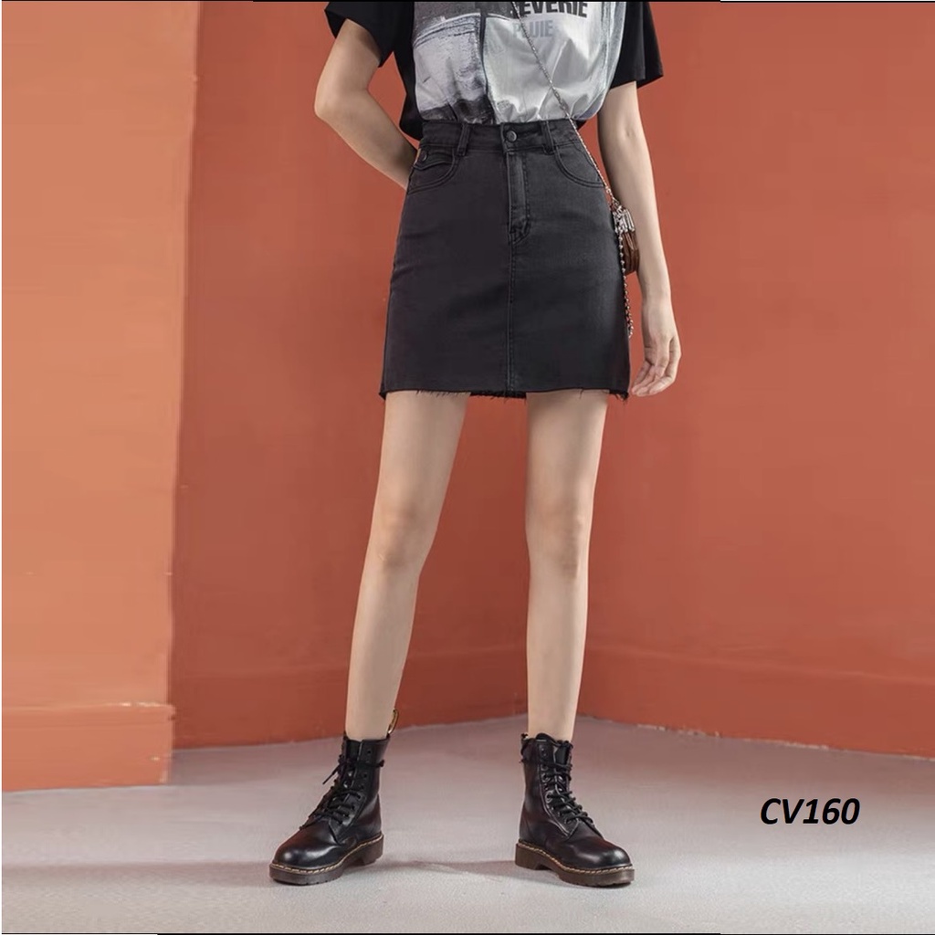 Chân váy jeans co giãn ngắn có lót quần CV160