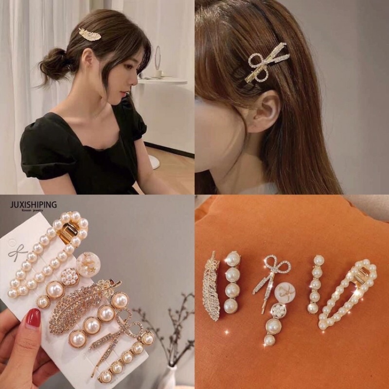 Kẹp tóc đính ngọc trai siêu xinh - ngọc trai nhân tạo