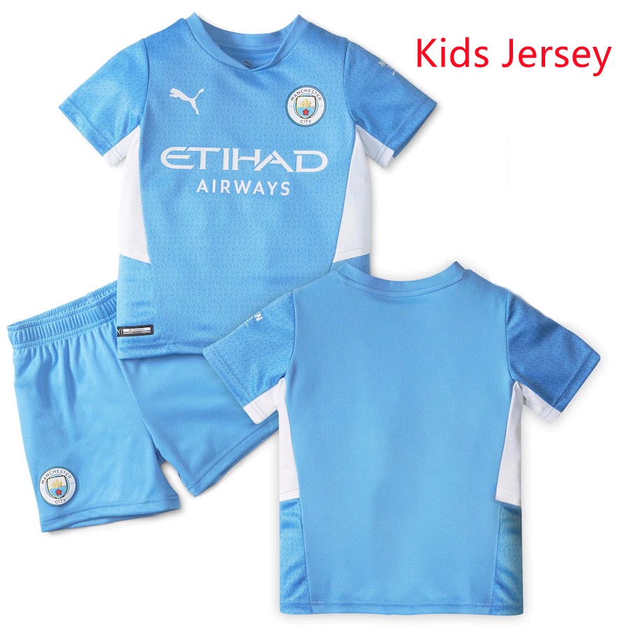 Áo Man City thun Home đá banh đội tuyển Jersey 21-22 cho bé 2-13 tuổi