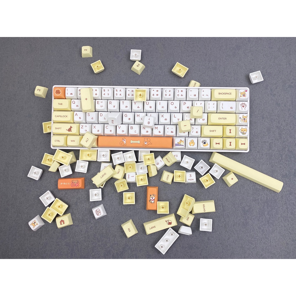 Tổng hợp Keycap Profile XDA nhựa PBT cao cấp Honey Milk/Matcha/Shiba Inu/Shimmer nhiều màu dễ thương cho bàn phím cơ