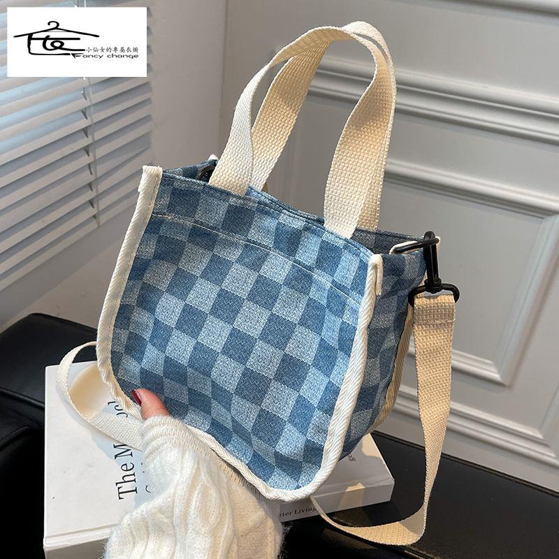 Túi Xách Đeo Chéo Cỡ Nhỏ Chất Liệu Denim Phong Cách Nhật Bản Cho Nữ