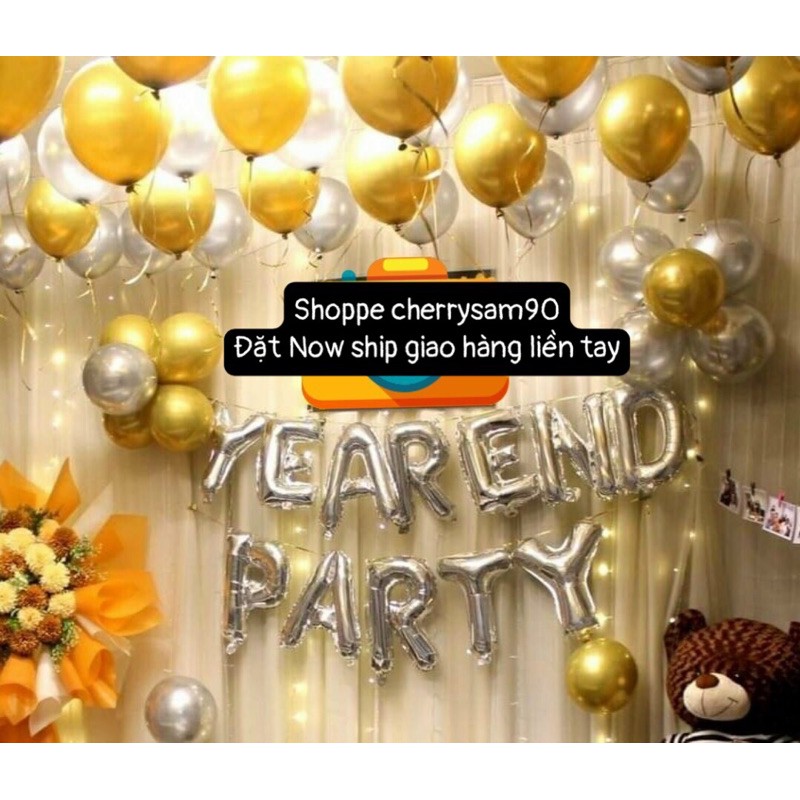 🌿20 Bóng Chữ Yeah END PARTY Tiệc Cuối Năm🌿Tặng Ruy băng 1Bơm 1 Keo🌿