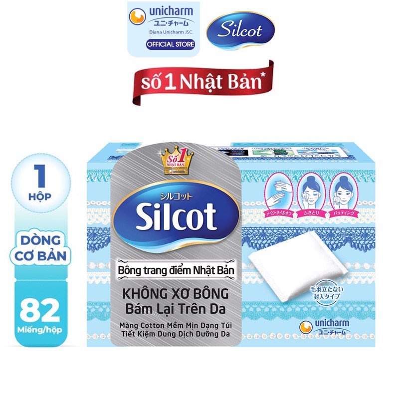 Bông trang điểm (bông tẩy trang) Silcot 82 miếng/hộp