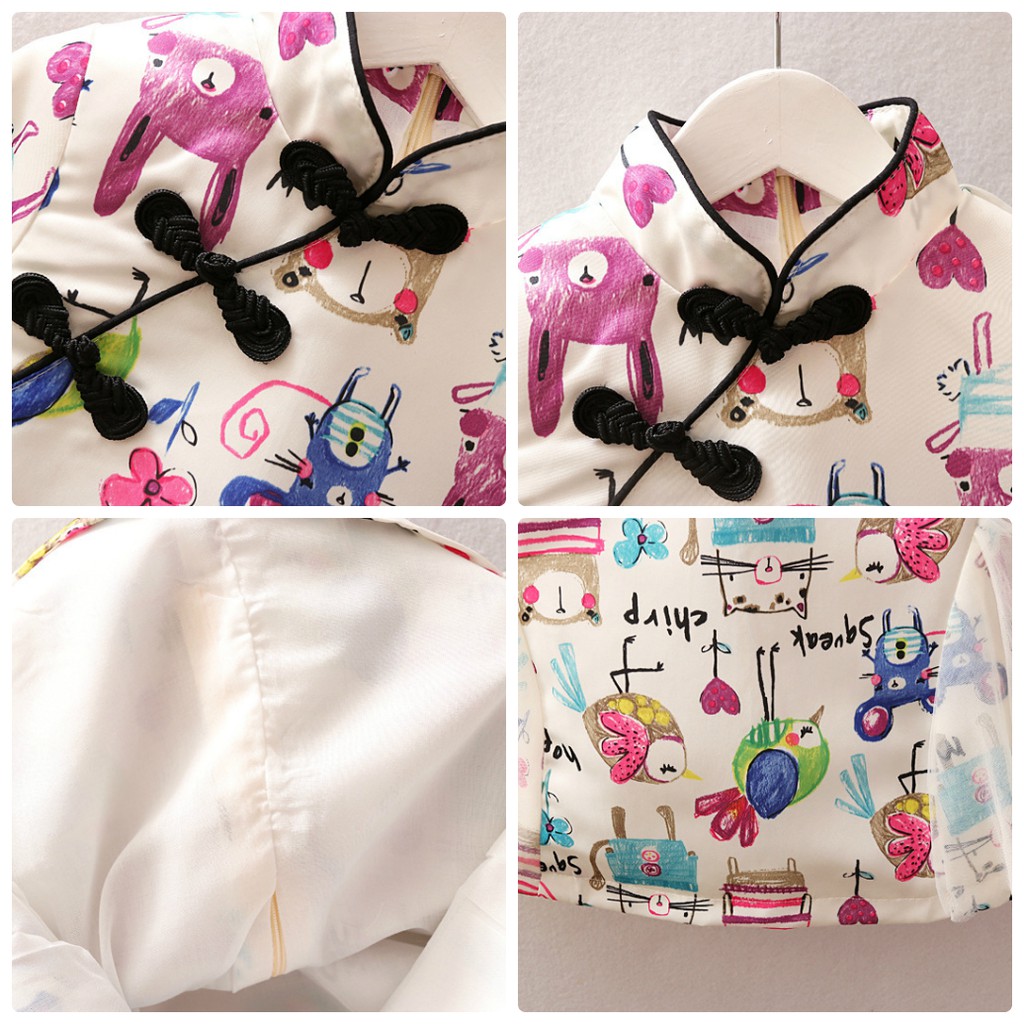 Váy lụa cổ tàu 2 lớp cho bé Gái (Hàng Quảng Châu loại 1)