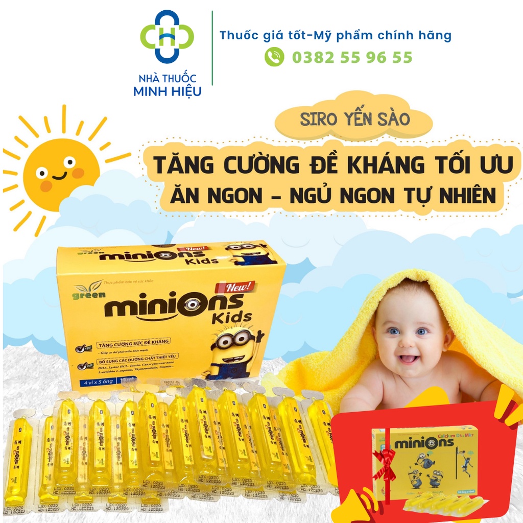 Siro yến sào Ăn ngon MINION KID-Bé Hấp thu tốt- Hết biếng ăn