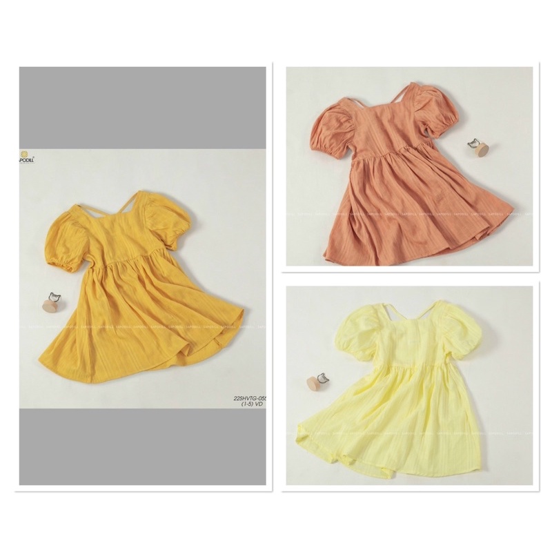 Váy thô đũi tay bồng bé gái 1-5y