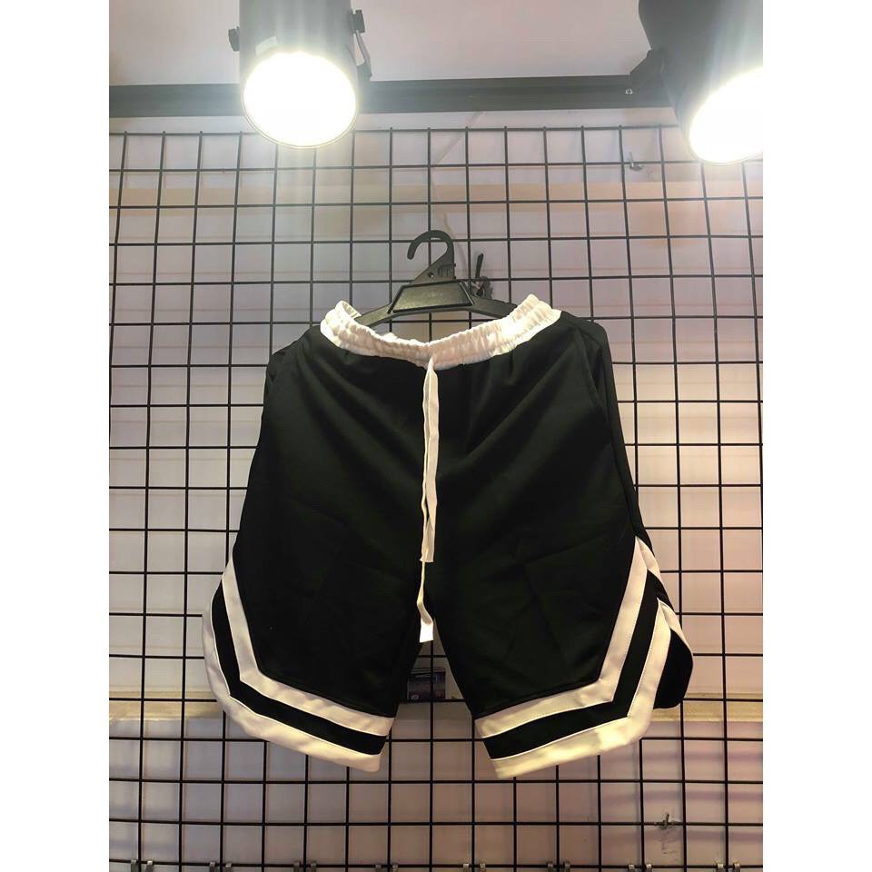 Quần Short Thể Thao Unisex 2V Line Sọc [ Vải Co Giãn 4 Chiều ]