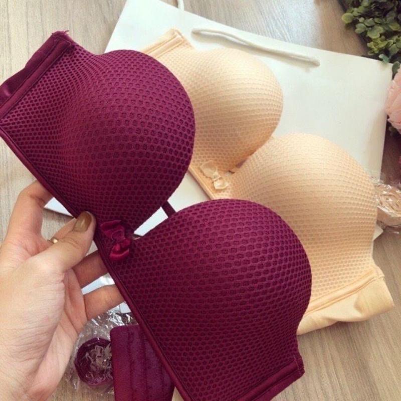 Áo Lót Nữ Không Dây Nâng Ngực Cài Sau Mút Độn Dày 2 Phân AN K18