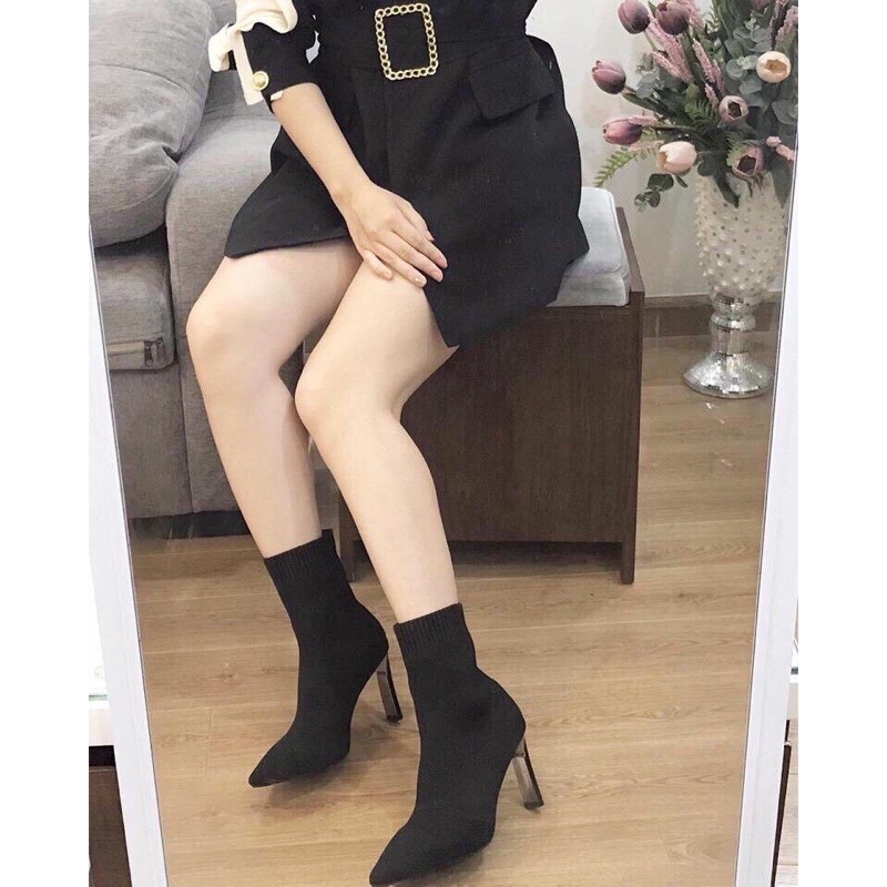 Bốt len gót gương 7cm cao cấp | BigBuy360 - bigbuy360.vn