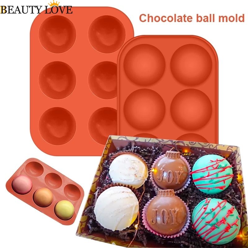 Khuôn silicone Làm Bánh 6 Ngăn Hình Cầu Tiện Dụng