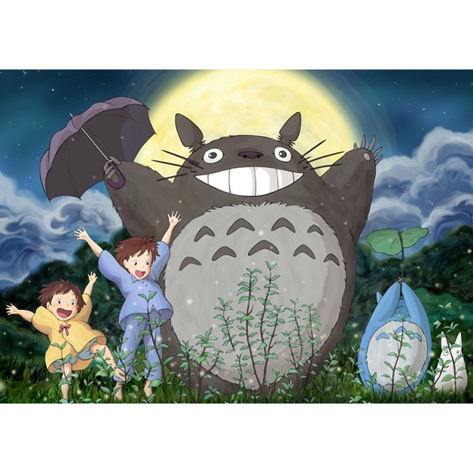 Bộ tranh đính đá 5D tự làm hình Totoro 40*30cm | BigBuy360 - bigbuy360.vn