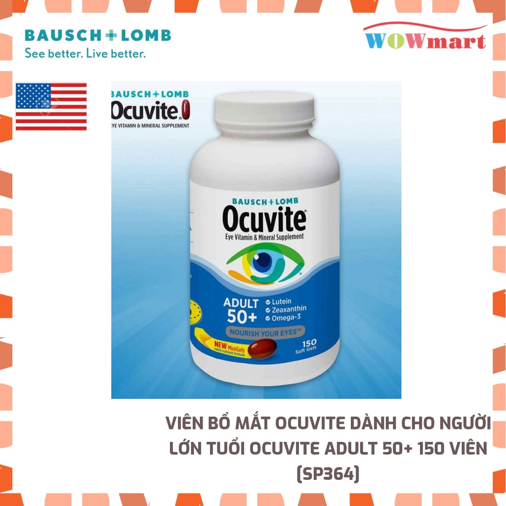 Viên bổ mắt Ocuvite dành cho người lớn tuổi Ocuvite Adult 50+ 150 viên