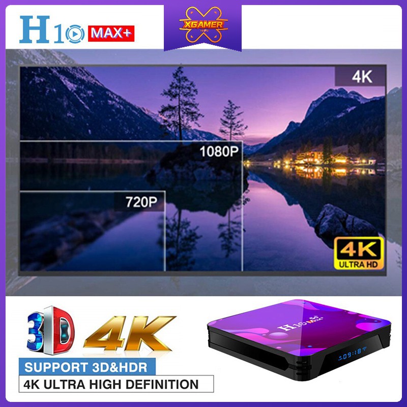 XGamer  H10 Max Plus 4k HD TV Box Wifi Android 10.0 HDMI 2.0 Set Top Box H3 Quad Core Media Player