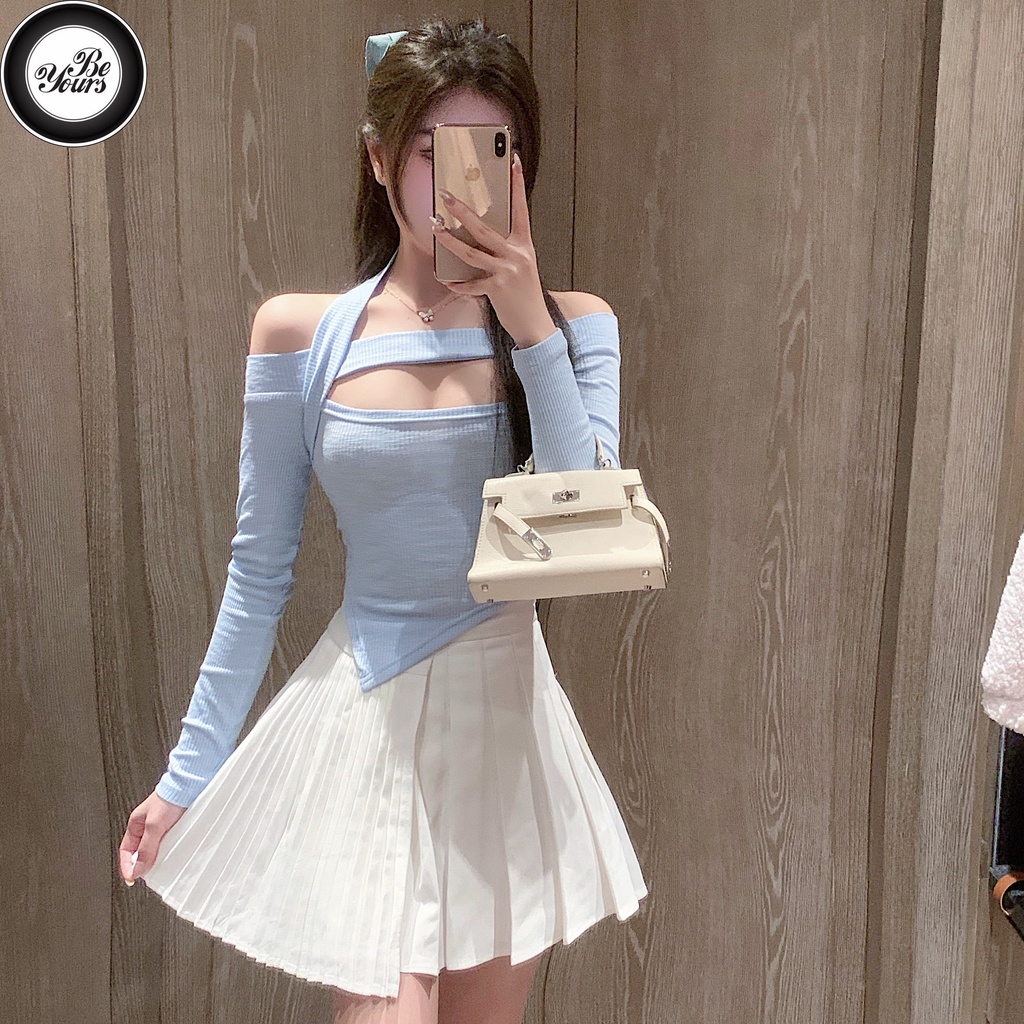 Áo Thun Croptop Tay Dài Hở Vai Ôm Dáng Kiểu Áo Hot Girl Kiểu Sang Chảnh "HỞ VAI ADAM" | BigBuy360 - bigbuy360.vn