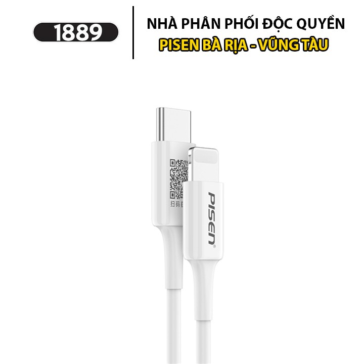 Cáp Sạc Iphone Pisen Quick Lightning & Type-C 3A - Cáp Sạc Lightning Sang Type-C Sạc Nhanh Cho Iphone - CL-PD-1000