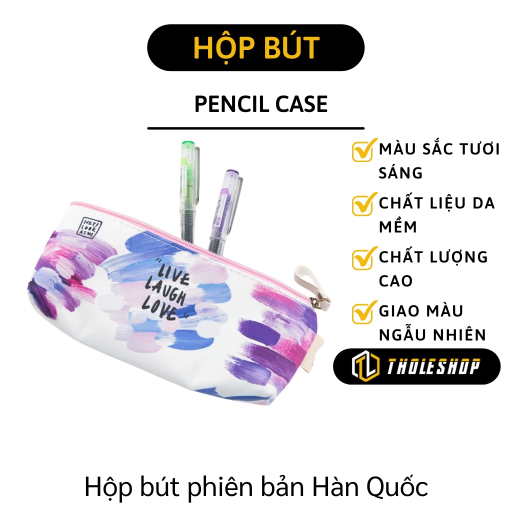 Hộp Bút - Túi Đựng Bút Da Mềm Hình Màu Tô Cho Bé Bảo Quản Dụng Cụ Học Tập 8027