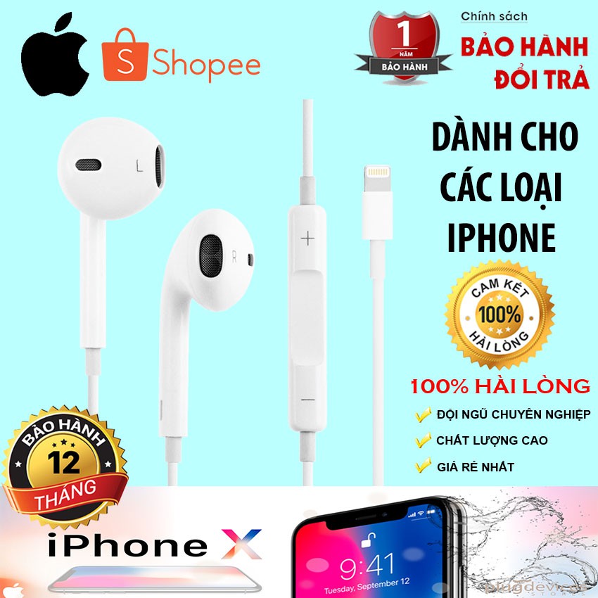 TAI NGHE LIGHTNING ZIN BÓC MÁY IPHONE 7, 7 PLUS, 8, 8 PLUS, X